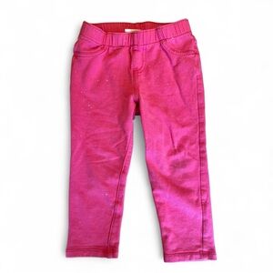 Cat & Jack Pink Jeggings Elastic Waist Soft Glittery Fabric
